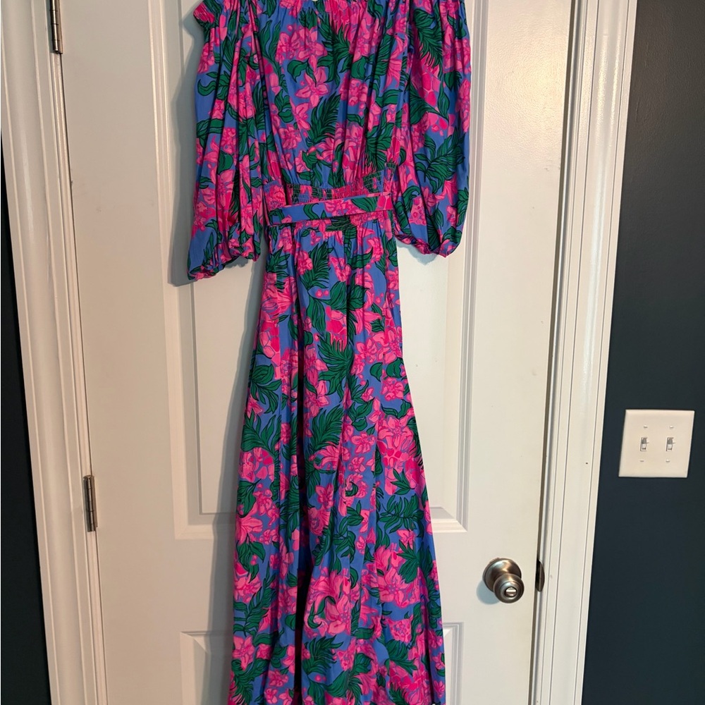 NWT Lilly Pulitzer Shawnlee Dress Safari sunset size L - Picture 7 of 7